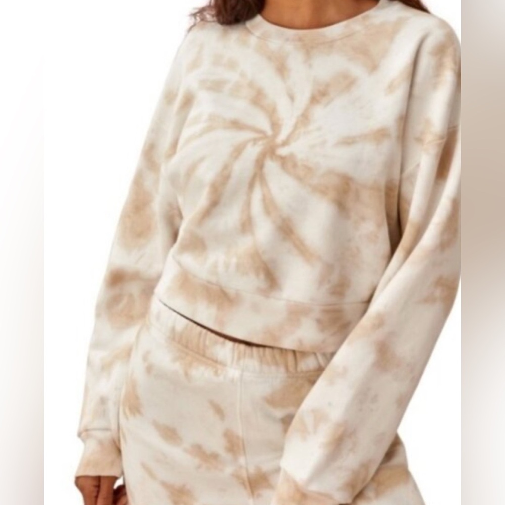 Reformation Organic Cotton Hunter‎ Classic Sweatshirt in Clay Tornado Tie Dye Xs